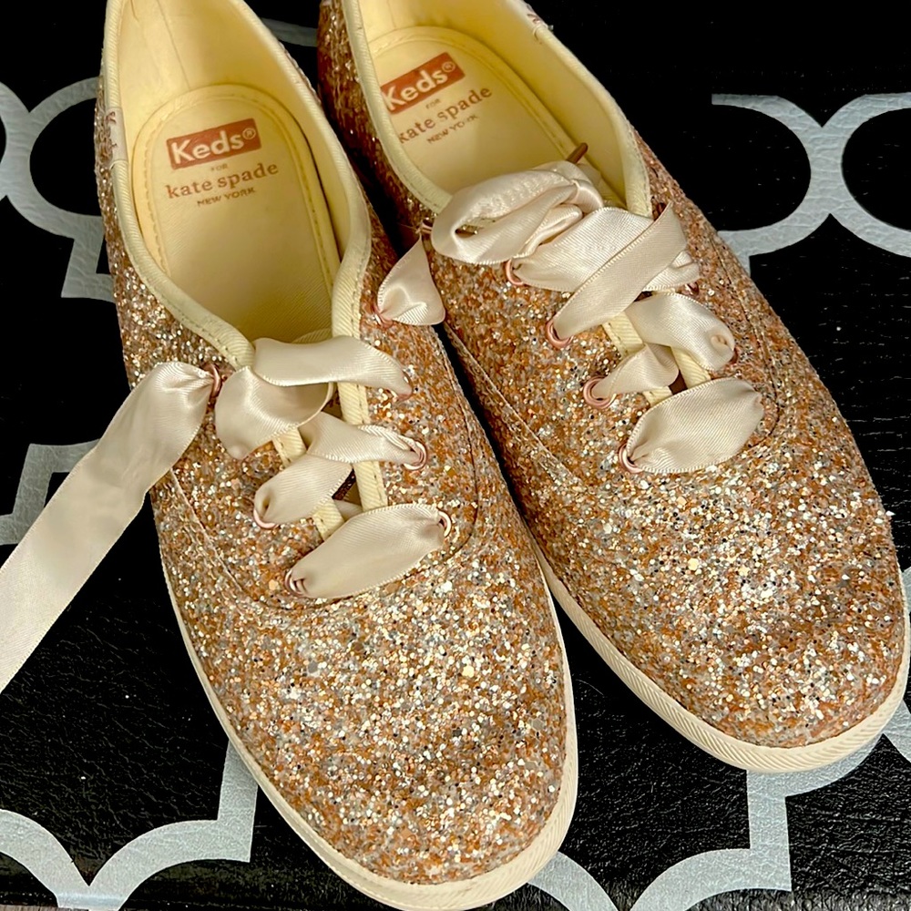 Kate Spade Glitter Sneakers. Excellent condition. Bride Reception.